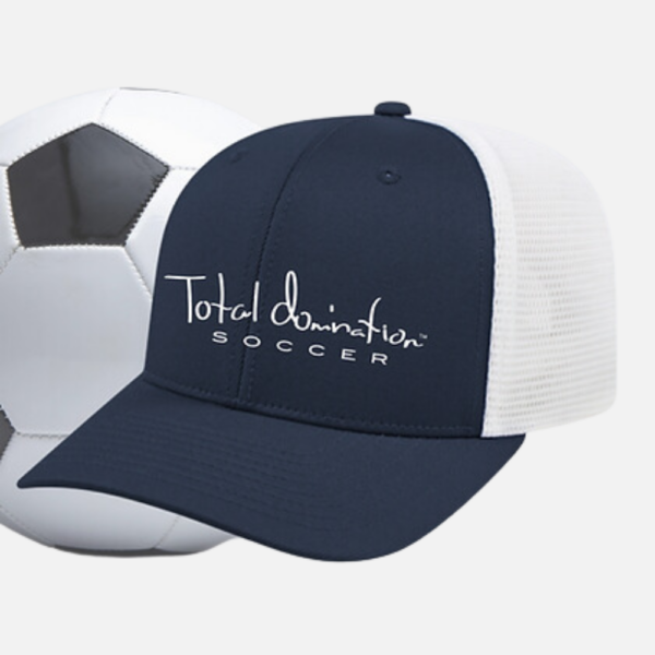 Total Domination Sports navy soccer hat for fans and players