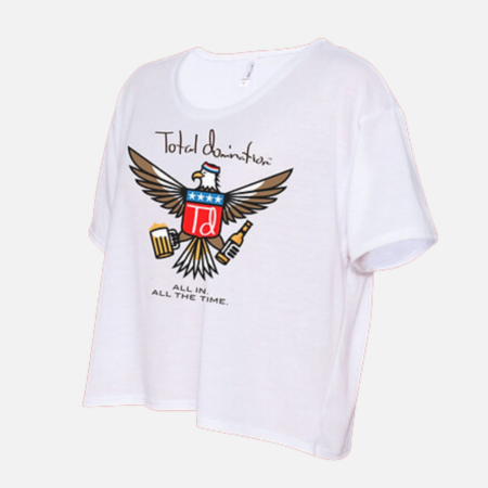 American eagle cropped white tee for July 4th by Total Domination