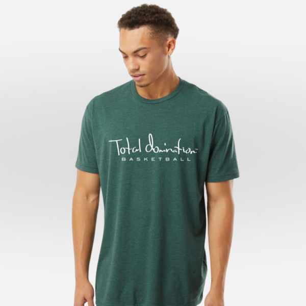 Total Domination Basketball tee in forest green