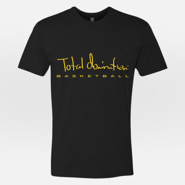 Total Domination black t-shirt with yellow basketball logo