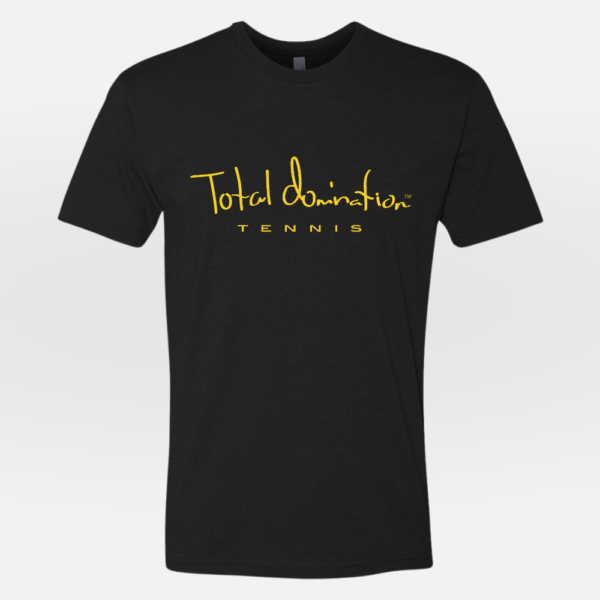 Total Domination Sport Black T-Shirt with Yellow Tennis Logo