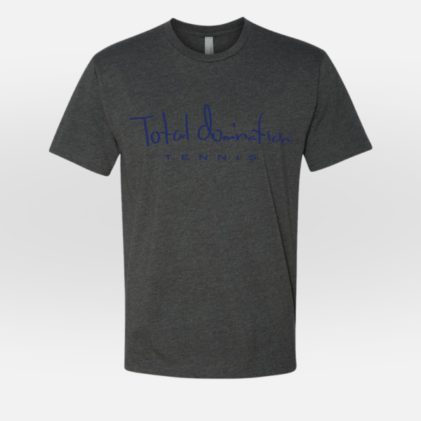 Total Domination Sport Charcoal T-Shirt with Navy Tennis Logo
