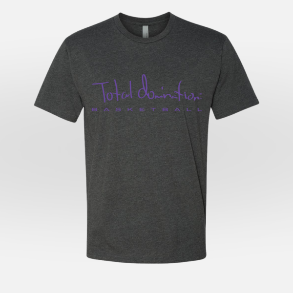 Total Domination charcoal t-shirt with purple basketball logo