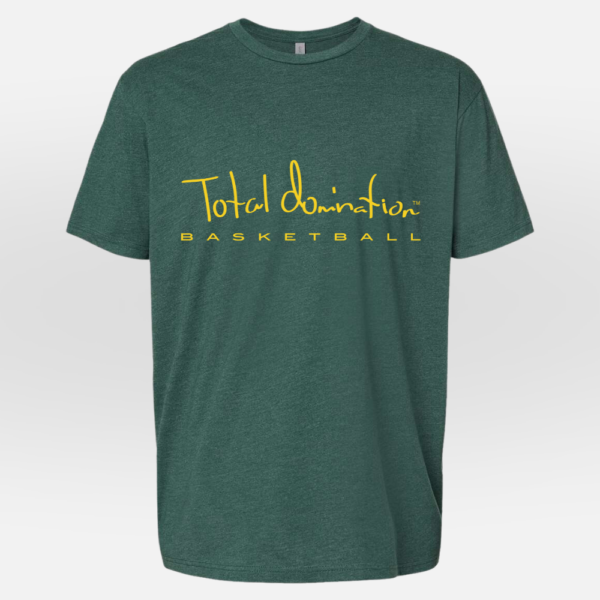 Total Domination Forest Green t-shirt with yellow logo