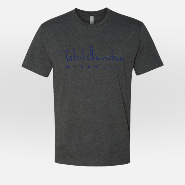 Total Domination Sport Charcoal T-Shirt with Navy Baseball Logo