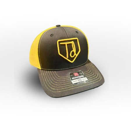 This foam and mesh trucker-style hat features the TD baseball icon logo in orange.